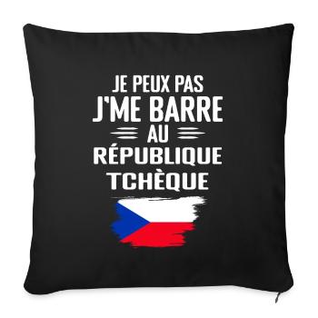 Je Peux Pas J'me Barre Au République Tchèque - Housse de coussin décorative 45 x 45 cm - noir - Devant