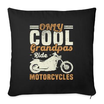 Only cool grandpa's ride motorcycle - Sofa pillowcase 17,3'' x 17,3'' (45 x 45 cm) - black - Front
