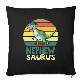 Nephewsaurus T Rex Dinosaur Nephew Saurus Family - Sofa pillowcase 17,3'' x 17,3'' (45 x 45 cm) - black - Front