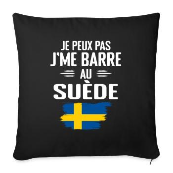 Je Peux Pas J'me Barre Au Suède - Housse de coussin décorative 45 x 45 cm - noir - Devant