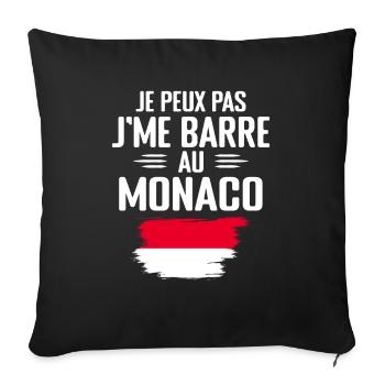 Je Peux Pas J'me Barre Au Monaco - Housse de coussin décorative 45 x 45 cm - noir - Devant