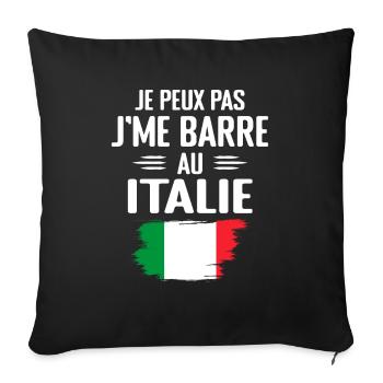 I can't I bar in Italy - Sofa pillowcase 17,3'' x 17,3'' (45 x 45 cm) - black - Front