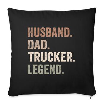 Ehemann Papa Trucker Legende - Sofakissenbezug 45 x 45 cm - Schwarz - Vorne