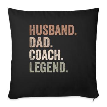 Papa Ehemann Coach Held - Sofakissenbezug 45 x 45 cm - Schwarz - Vorne