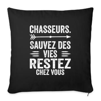 Humour Anti Chasse Pour La Protection Des Animaux - Housse de coussin décorative 45 x 45 cm - noir - Devant