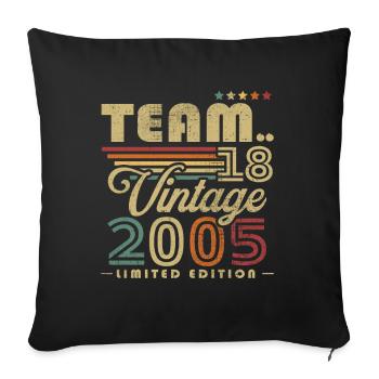 Vintage 2005 retro birthday gift 18 years - Sofa pillowcase 17,3'' x 17,3'' (45 x 45 cm) - black - Front