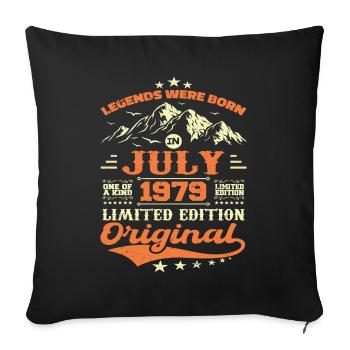 July 1979 vintage retro anniversary 1979 - Sofa pillowcase 17,3'' x 17,3'' (45 x 45 cm) - black - Front