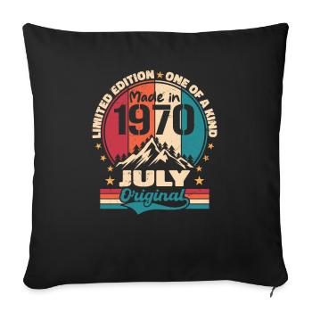 1970 Juli Vintage Made Juli 1970 Geschenk - Sofakissenbezug 45 x 45 cm - Schwarz - Vorne