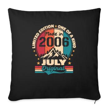 2006 Juli Vintage Made Juli 2006 Geschenk - Sofakissenbezug 45 x 45 cm - Schwarz - Vorne