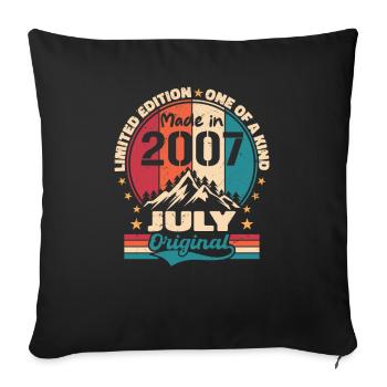 2007 Juli Jahrgang Juli 2007 Geschenk - Sofakissenbezug 45 x 45 cm - Schwarz - Vorne