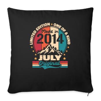 2014 Juli Vintage Made Juli 2014 Geschenk - Sofakissenbezug 45 x 45 cm - Schwarz - Vorne