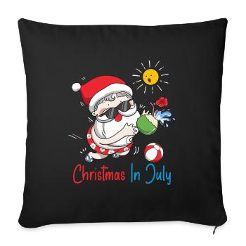 Xmas Christmas In July - Sofa pillowcase 17,3'' x 17,3'' (45 x 45 cm) - black - Front
