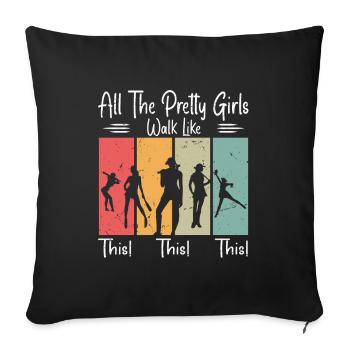 All The Pretty Girls Walk Like This Funny Baseball - Sofa pillowcase 17,3'' x 17,3'' (45 x 45 cm) - black - Front