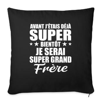 Je Serai Super Grand Frère Garçons - Housse de coussin décorative 45 x 45 cm - noir - Devant