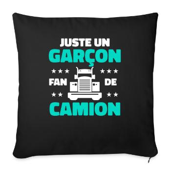 Enfant Camion - Housse de coussin décorative 45 x 45 cm - noir - Devant