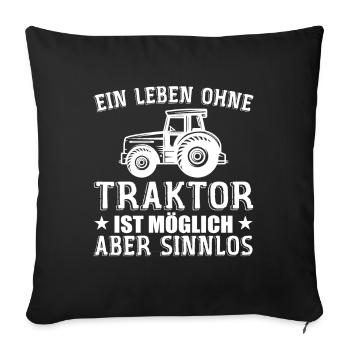 Traktor Landwirt Bauer - Housse de coussin décorative 45 x 45 cm - noir - Devant