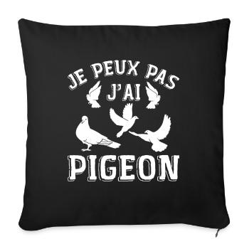 Je Peux Pas J'ai Pigeon - Housse de coussin décorative 45 x 45 cm - noir - Devant