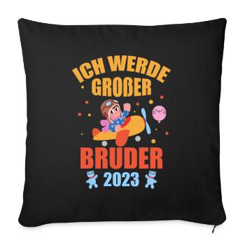 Ich Werde Großer Bruder 2023 - Housse de coussin décorative 45 x 45 cm - noir - Devant