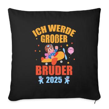 Ich Werde Großer Bruder 2025 - Housse de coussin décorative 45 x 45 cm - noir - Devant