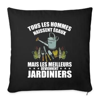 Humour Jardinier - Meilleur Jardinier Cadeau - Housse de coussin décorative 45 x 45 cm - noir - Devant