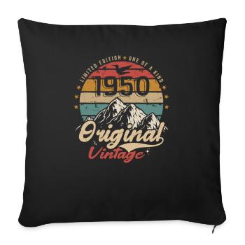 Original Vintage 1950 limited edition 1950 - Sofa pillowcase 17,3'' x 17,3'' (45 x 45 cm) - black - Front