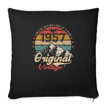 Original Vintage 1957 limited edition 1957 - Sofa pillowcase 17,3'' x 17,3'' (45 x 45 cm) - black - Front