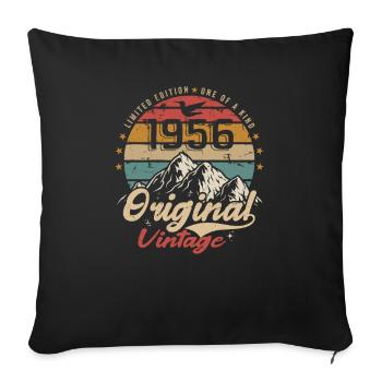 Original Vintage 1956 édition limitée 1956 - Housse de coussin décorative 45 x 45 cm - noir - Devant