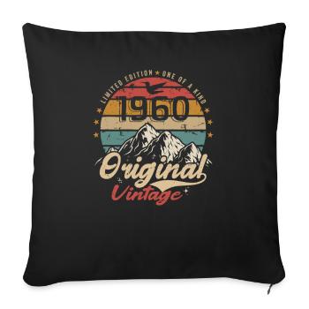Original Vintage 1960 limited edition 1960 - Sofa pillowcase 17,3'' x 17,3'' (45 x 45 cm) - black - Front
