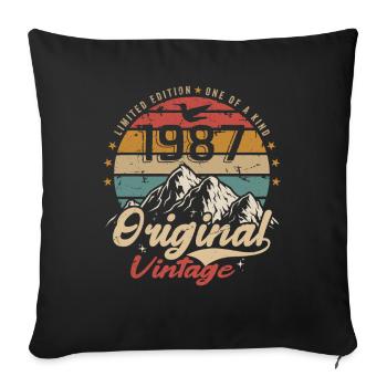 Original Vintage 1987 édition limitée 1987 - Housse de coussin décorative 45 x 45 cm - noir - Devant