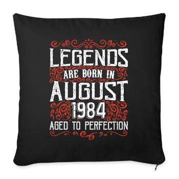 1984 August Vintage Retro Anniversary August 1984 - Sofa pillowcase 17,3'' x 17,3'' (45 x 45 cm) - black - Front