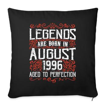 1996 August Vintage Retro Anniversary August 1996 - Sofa pillowcase 17,3'' x 17,3'' (45 x 45 cm) - black - Front