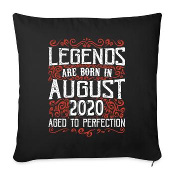 2020 August Vintage Retro Jubiläum August 2020 - Sofakissenbezug 45 x 45 cm - Schwarz - Vorne