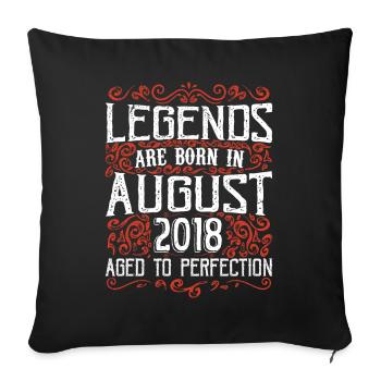 2018 August Vintage Retro Geburtstag August 2018 - Sofakissenbezug 45 x 45 cm - Schwarz - Vorne