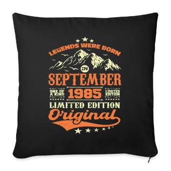 Vintage September 1985 vintage anniversary gift - Sofa pillowcase 17,3'' x 17,3'' (45 x 45 cm) - black - Front