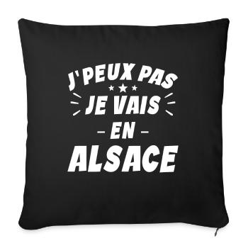 Je Peux Pas Je Vais En Alsace - Housse de coussin décorative 45 x 45 cm - noir - Devant