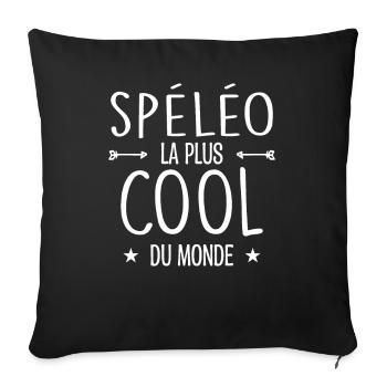 spéléologue / spéléologie / spéléo / alpiniste - Housse de coussin décorative 45 x 45 cm - noir - Devant