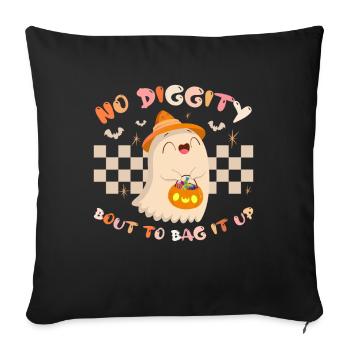 Kein Diggity-Kampf, um es einzusacken Niedliches Geister-Halloween - Sofakissenbezug 45 x 45 cm - Schwarz - Vorne