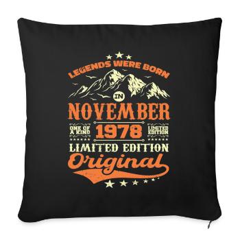 Legendär seit November 1978 - limitierte Auflage - Sofakissenbezug 45 x 45 cm - Schwarz - Vorne