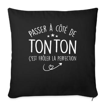 Tonton Humour, Cadeau Humour Humoristique Tonton - Housse de coussin décorative 45 x 45 cm - noir - Devant