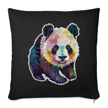 BABY PANDA WATERCOLOR - Sofa pillowcase 17,3'' x 17,3'' (45 x 45 cm) - black - Front