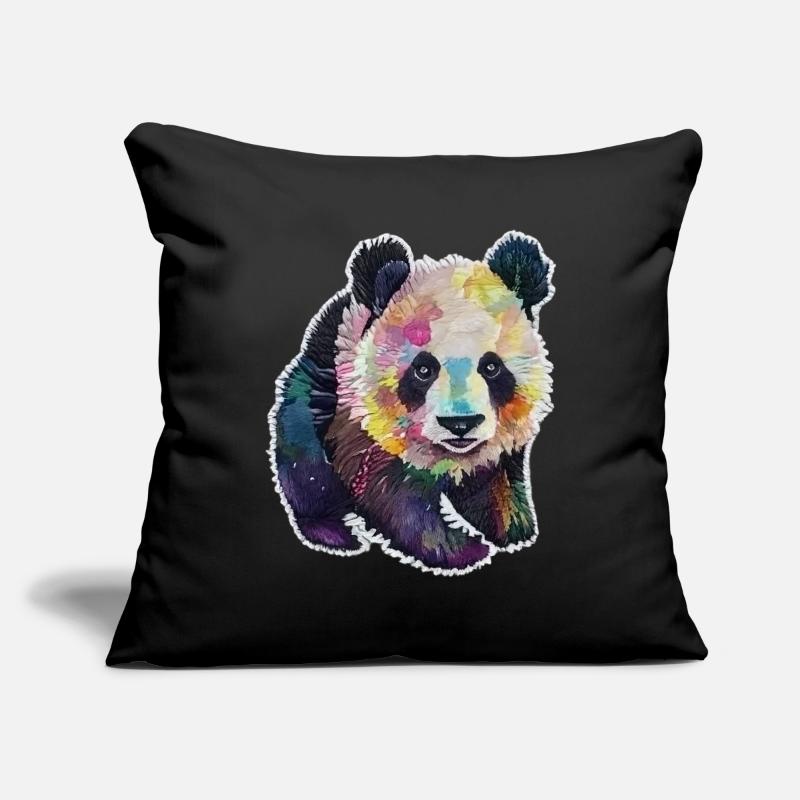 BÉBÉ PANDA AQUARELLE Housse de coussin décorative 45 x 45 cm