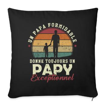 Papa formidable, papy exceptionnel - Housse de coussin décorative 45 x 45 cm - noir - Devant