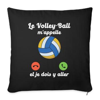Volley-ball appelle et je dois y aller - Housse de coussin décorative 45 x 45 cm - noir - Devant