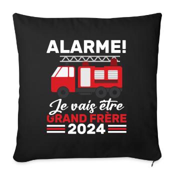 I'm going to be big brother 2024 / Future big brother - Sofa pillowcase 17,3'' x 17,3'' (45 x 45 cm) - black - Front