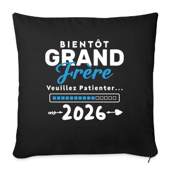 Bientôt Grand Frère 2026 - Housse de coussin décorative 45 x 45 cm - noir - Devant
