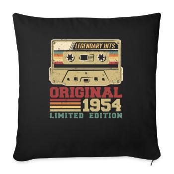 Original 1954 Vintage Geburtstagsgeschenk 1954 - Sofakissenbezug 45 x 45 cm - Schwarz - Vorne