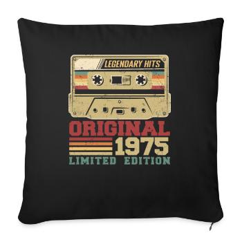 Original 1975 Vintage Anniversary Gift 1975 - Sofa pillowcase 17,3'' x 17,3'' (45 x 45 cm) - black - Front