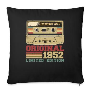 Original 1952 Vintage Geburtstagsgeschenk 1952 - Sofakissenbezug 45 x 45 cm - Schwarz - Vorne
