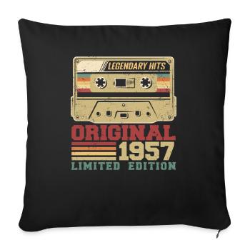 Original 1957 Vintage Anniversary Gift 1957 - Sofa pillowcase 17,3'' x 17,3'' (45 x 45 cm) - black - Front