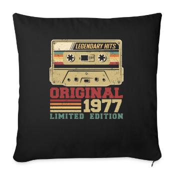 Original 1977 Vintage Anniversaire Cadeau 1977 - Housse de coussin décorative 45 x 45 cm - noir - Devant